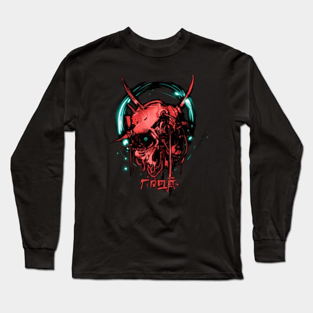 Cyberskull Long Sleeve T-Shirt by Ninja Jo